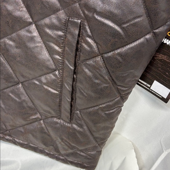 YellowStone quilted embroidered snap button up lined brown vest XL - Picture 10 of 11